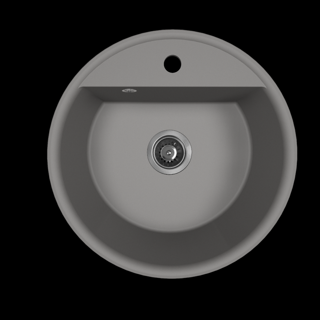 Laveo Muna okrúhly granitový drez 510x510 sivá SPU-580Y