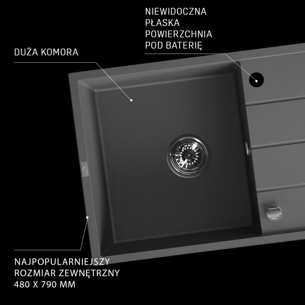 Laveo Wolin SPW-V11T celkový pohľad kuchyňa granitový drez odkvapkávač