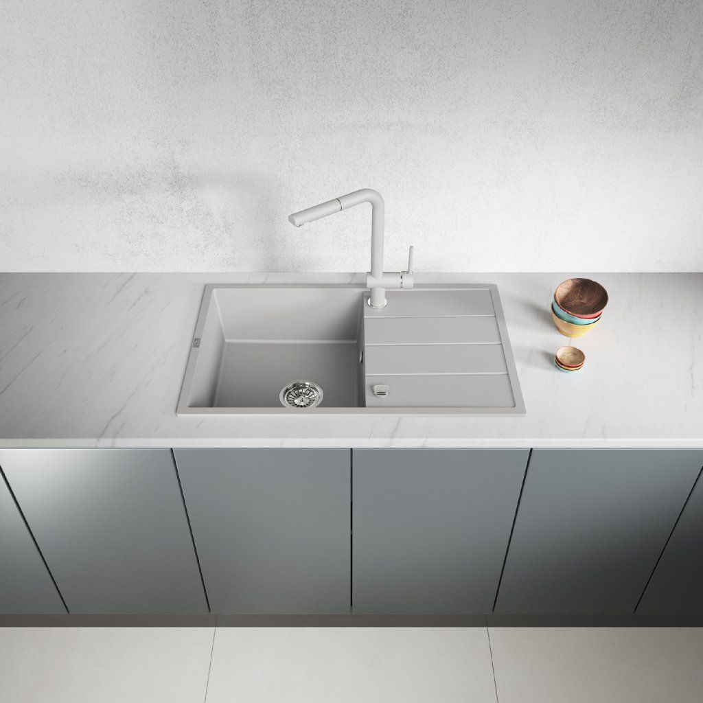 Detail sivého matného granitového povrchu Laveo Wolin odolnosť textúra