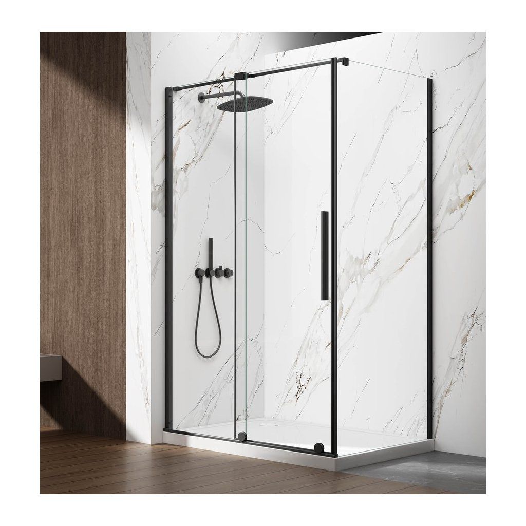 Gelco Spirit Black obdĺžnikový sprchový kút 130x80