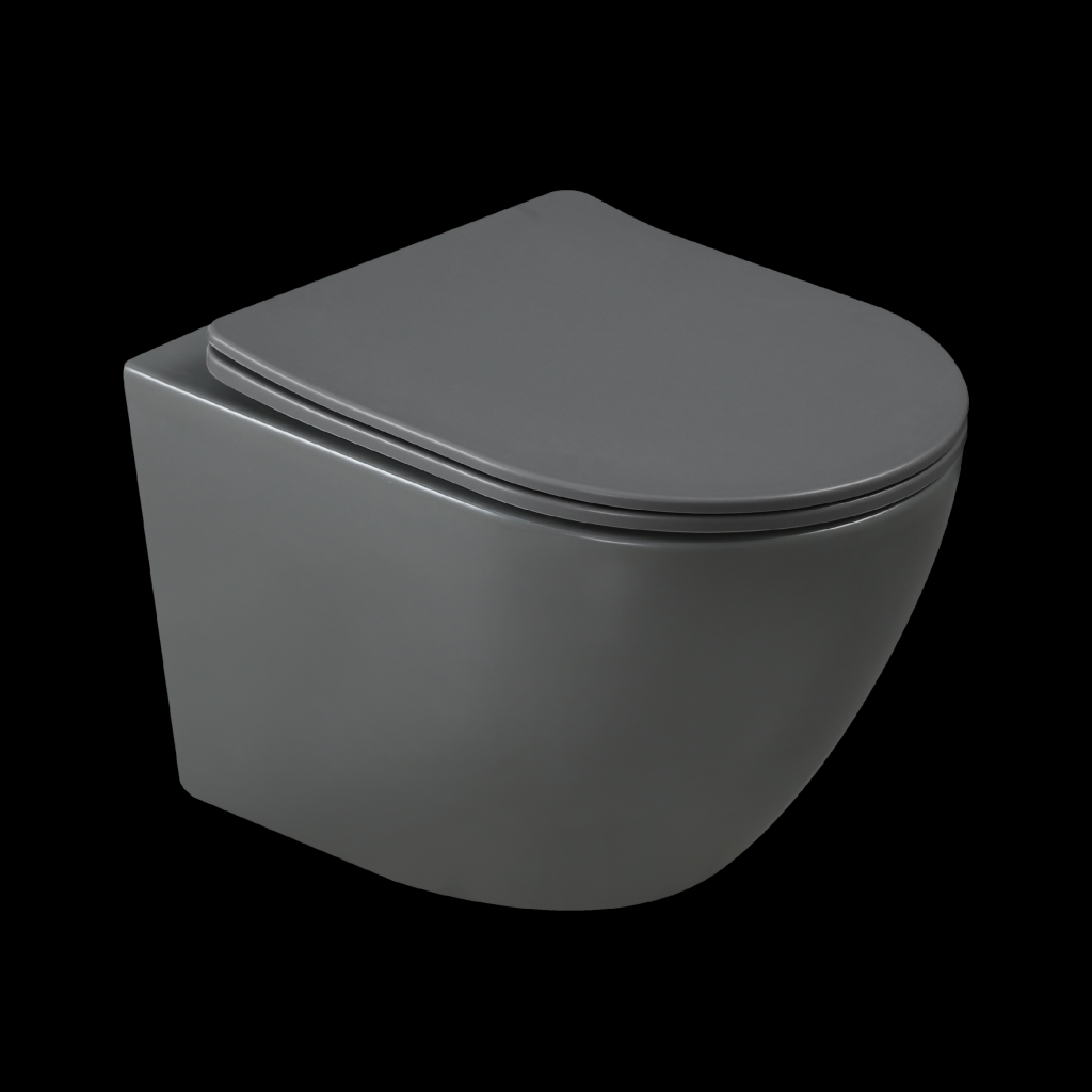 Invena Tavro, závesná misa 490 x 360 x 350 mm + WC sedadlo, QFS, šedá, INV-CE-71-007-Y
