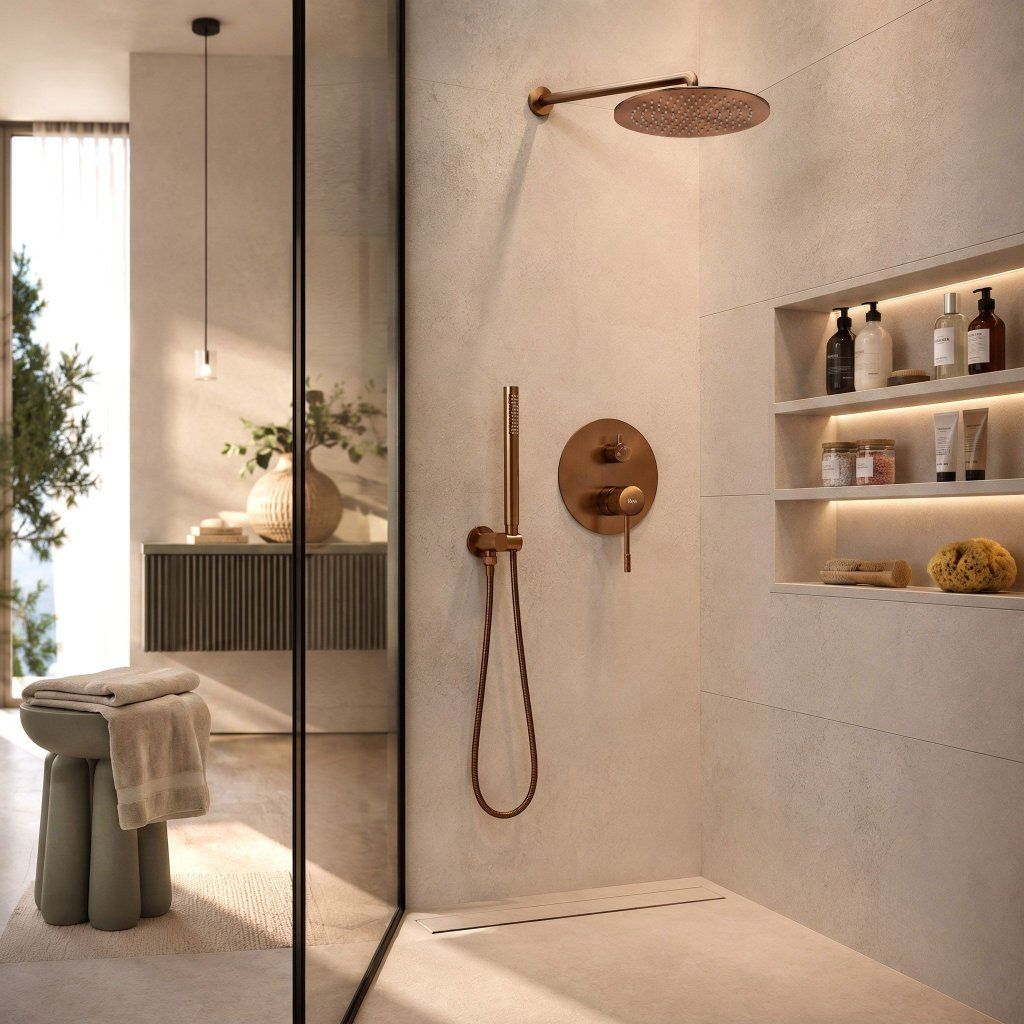 Rea Lungo Diamond podomietkový sprchový set medená matná – pohľad 1