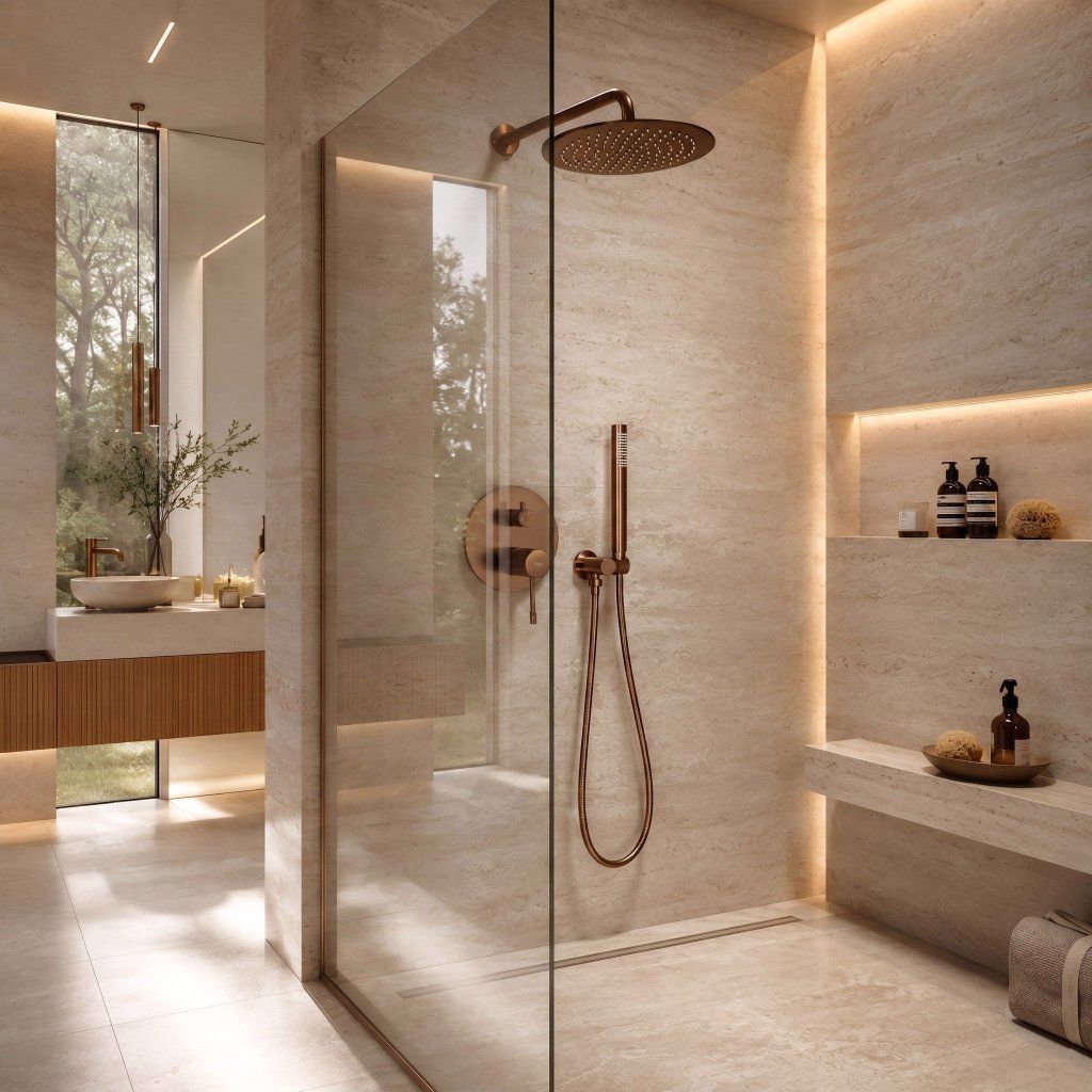Rea Lungo Diamond podomietkový sprchový set medená matná – detail ovládačov